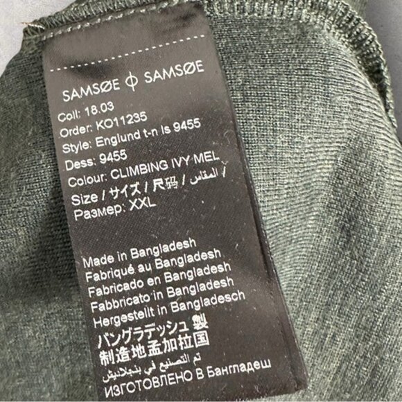 NWT Samsoe 50% Merino Wool 50% Bamboo Green Lightweight Sweater Mens Size XXL - Picture 10 of 12